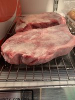 Rib Eyes put on rack in fridge.jpeg