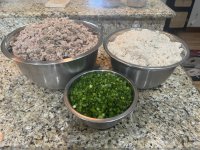 Coarse ground meat & trinity, rice & green onions & parsley.jpg