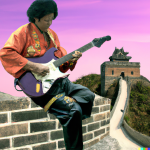 DALL·E 2023-05-05 12.51.04 - jimi hendrix playing a guitar on the great wall of china..png